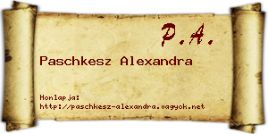 Paschkesz Alexandra névjegykártya